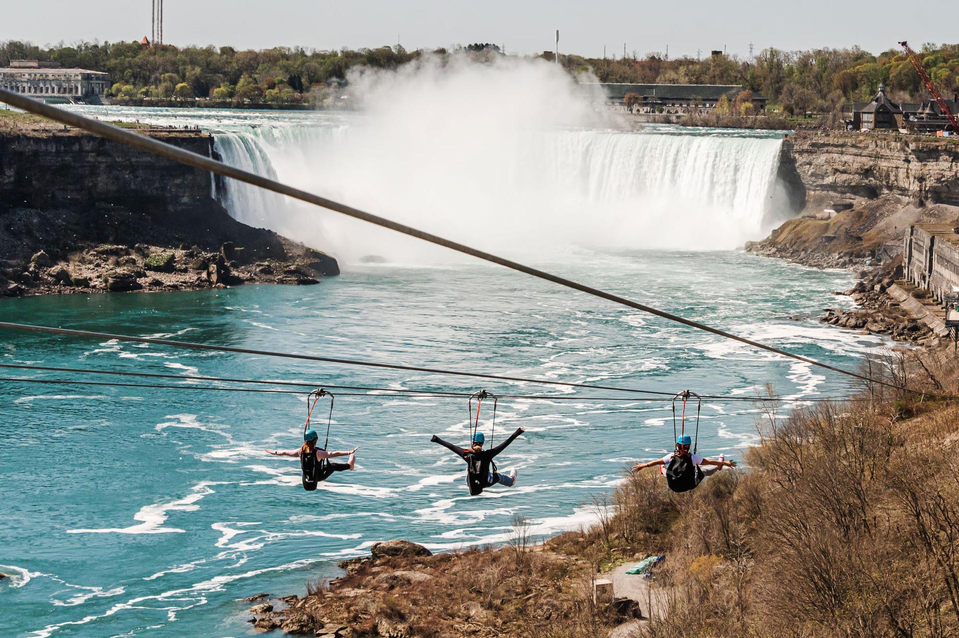 ziplining across Niagara