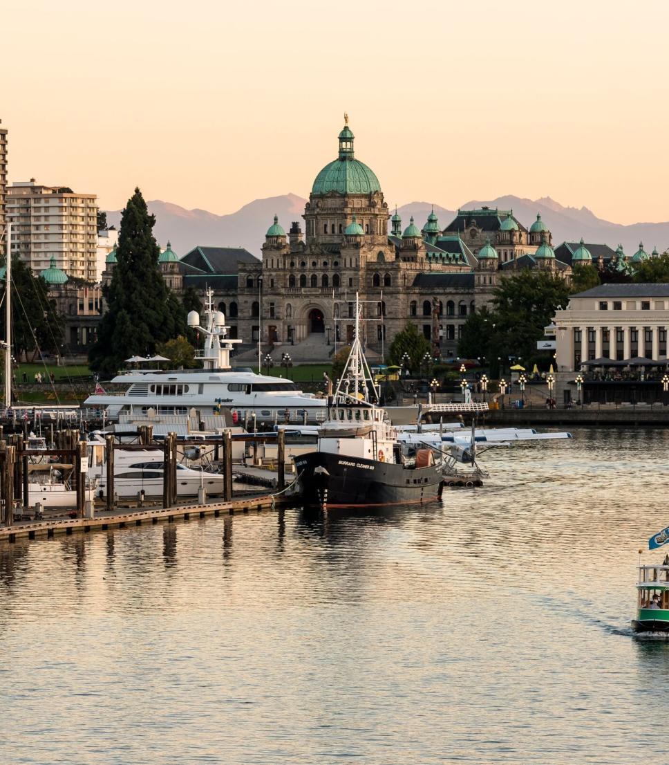 Victoria Inner Harbour marina with the Parliament Buildings in the background